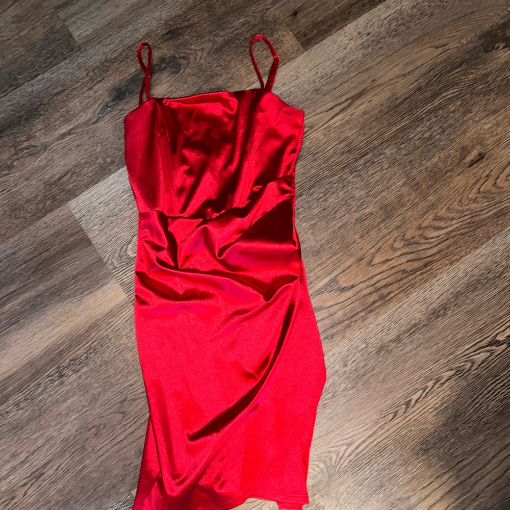 Red Satin Dress